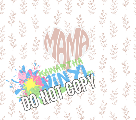 Mama Heart Floral Sublimation Tumbler Print