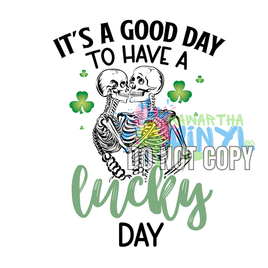 Lucky Day Skeleton Clover Sublimation Print