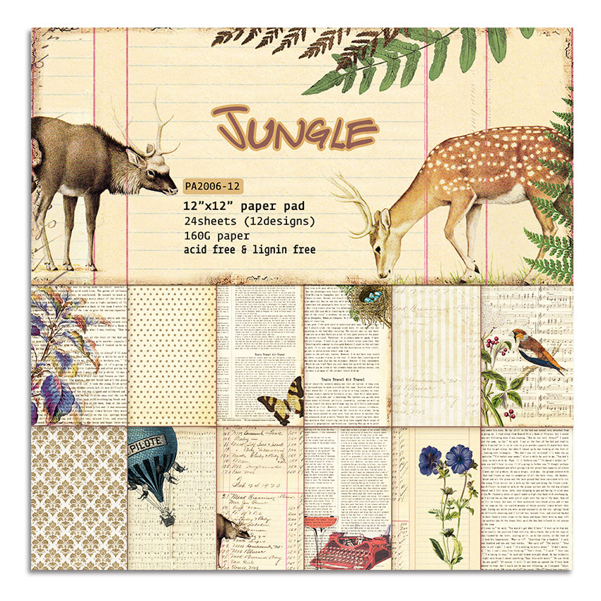 12x12" Cardstock Paper Jungle