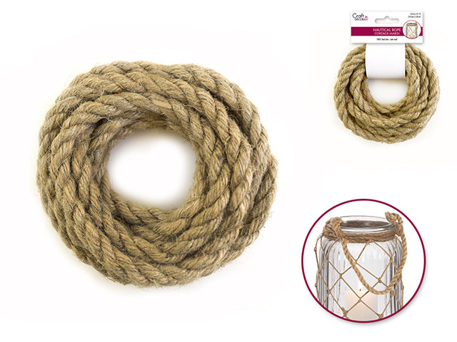 Craft Decor: Nautical Rope Jute Braided 10mm x 2.8m