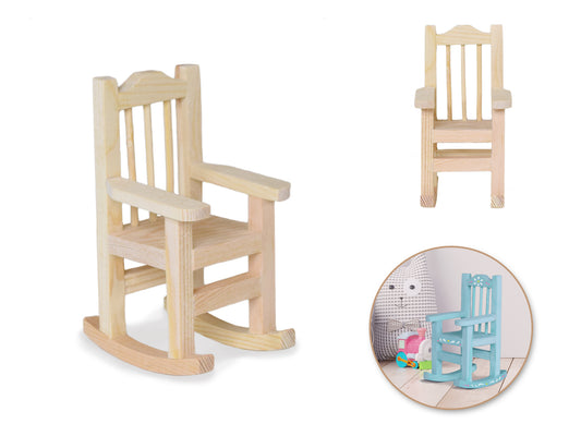 Wood Craft: 7x6x11cm DIY Mini Rocking Chair